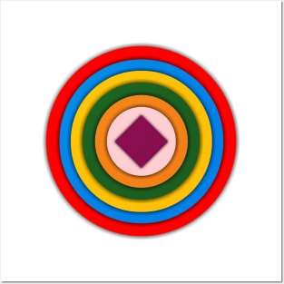 Circles in Circle 3d Rainbow Circle Art Design Posters and Art